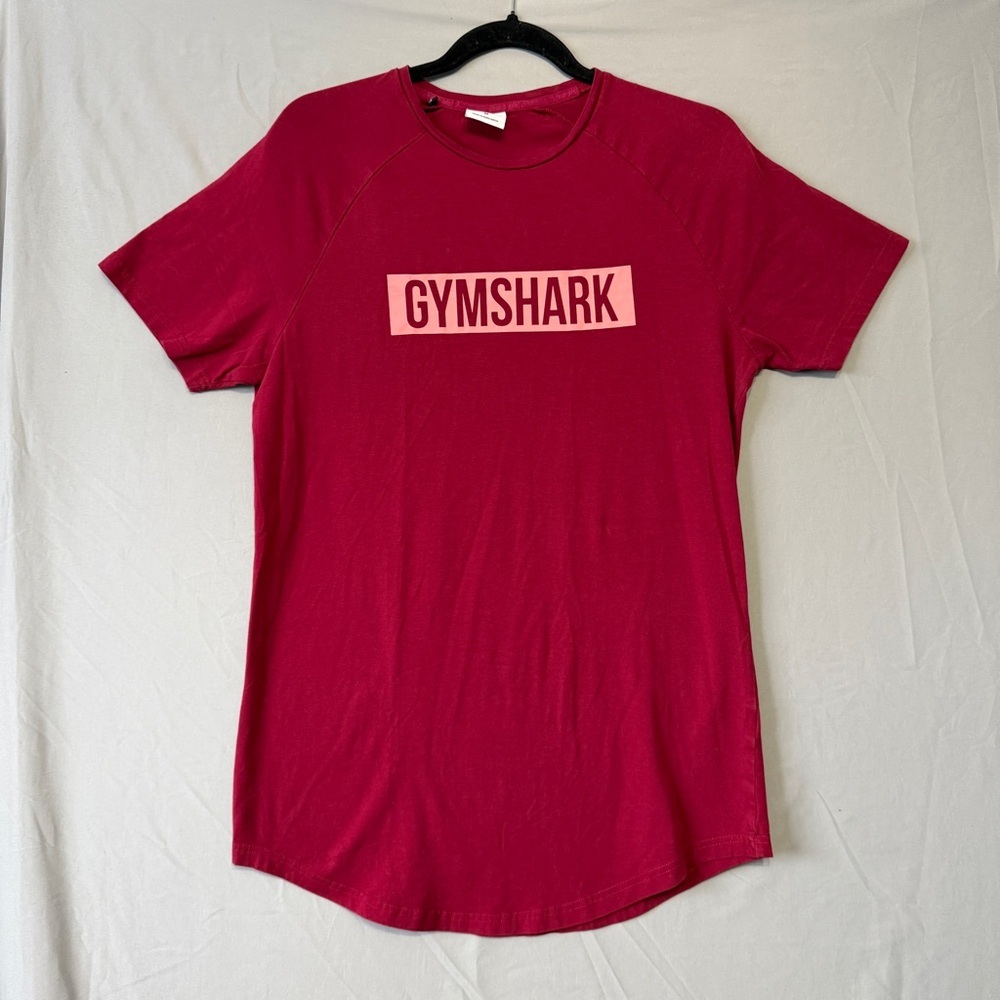 Gymshark Women Block Logo Tee Size M Red Gym CrossFit Fitness Workout Activewear